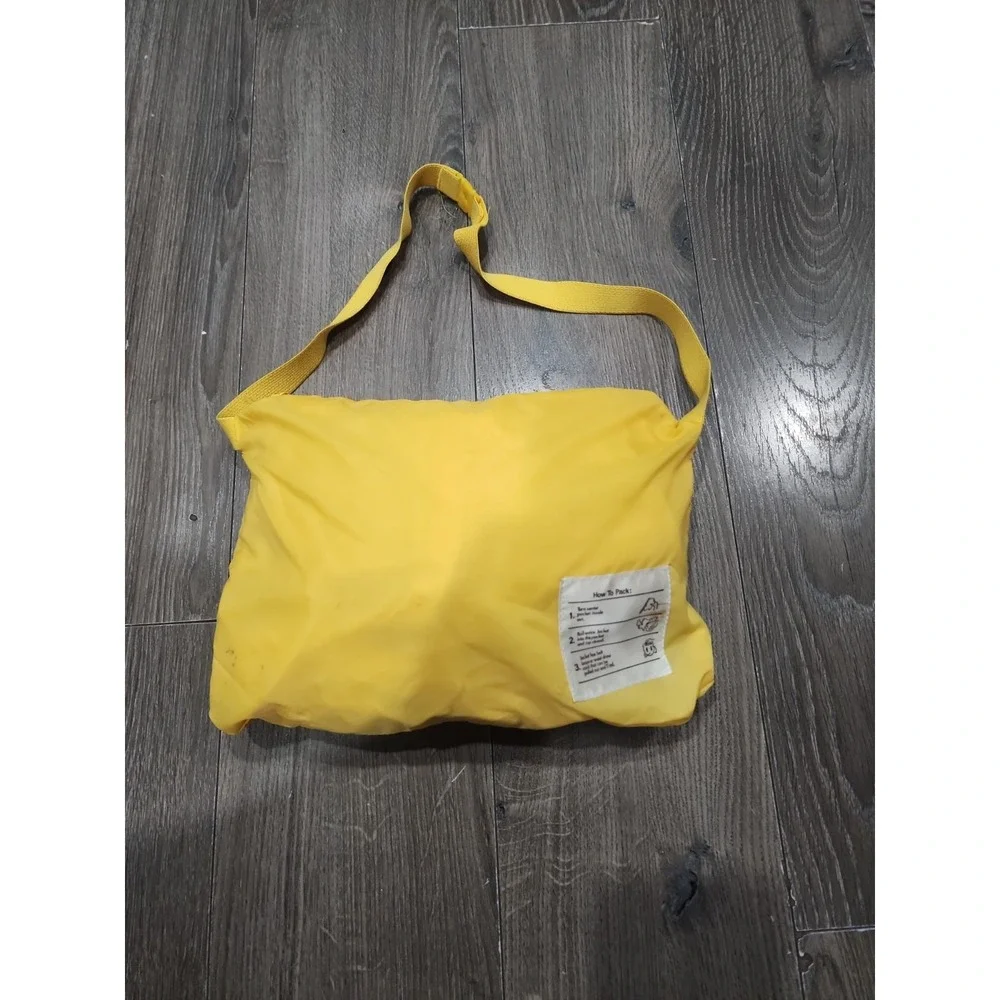 Vintage Land's End Yellow Windbreaker‎ Unisex XS Packable Anorak Jacket Pullover
